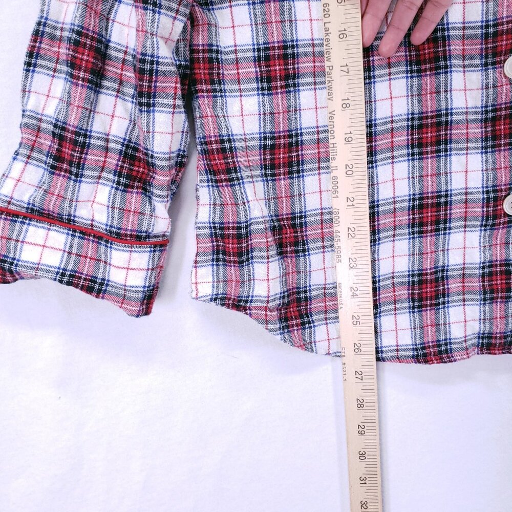 Lauren Ralph Lauren Red Plaid Cotton Flannel Sleepwear Pajama Top n Pants Set XL - Picture 5 of 16